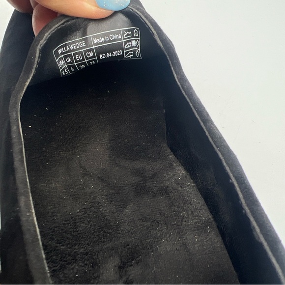 VIONIC Women’s Willa Wedge Loafer Black SUEDE Size 8.5M Water Repellent NEW - Picture 10 of 14